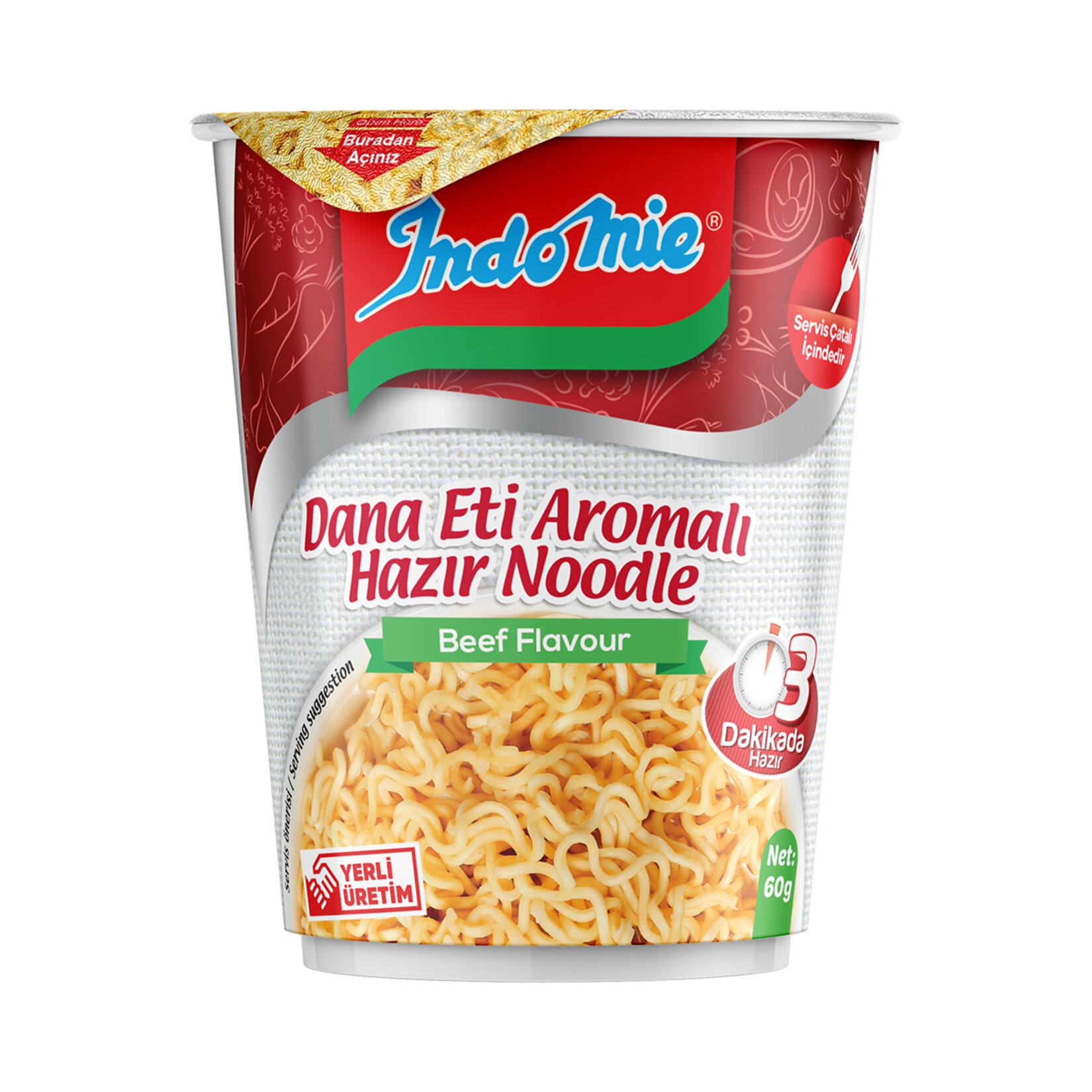 İndomie Dana Eti Çeşnili Noodle