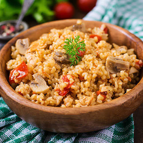 Mantarlı Bulgur Pilavı