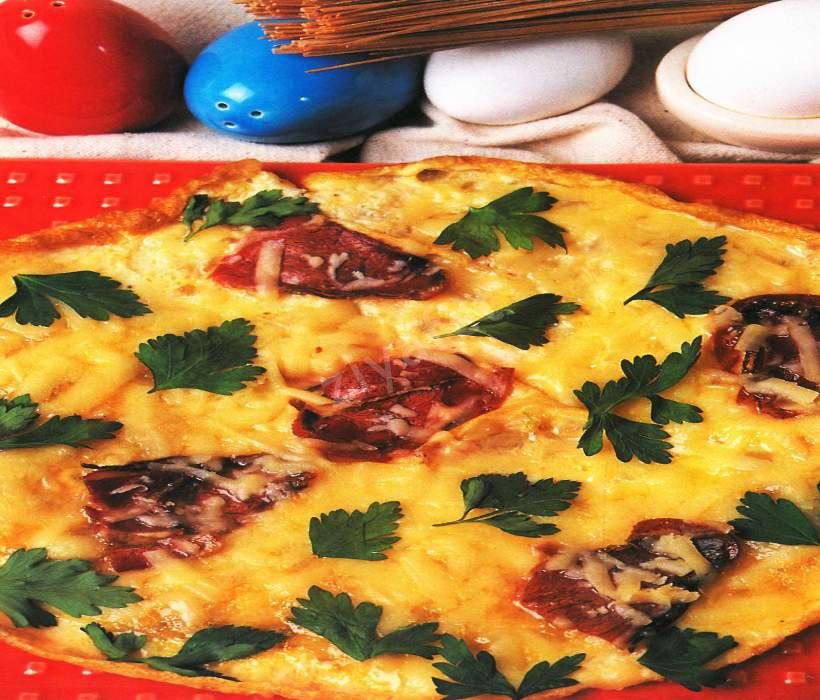 Fırında Pastırmalı Omlet 