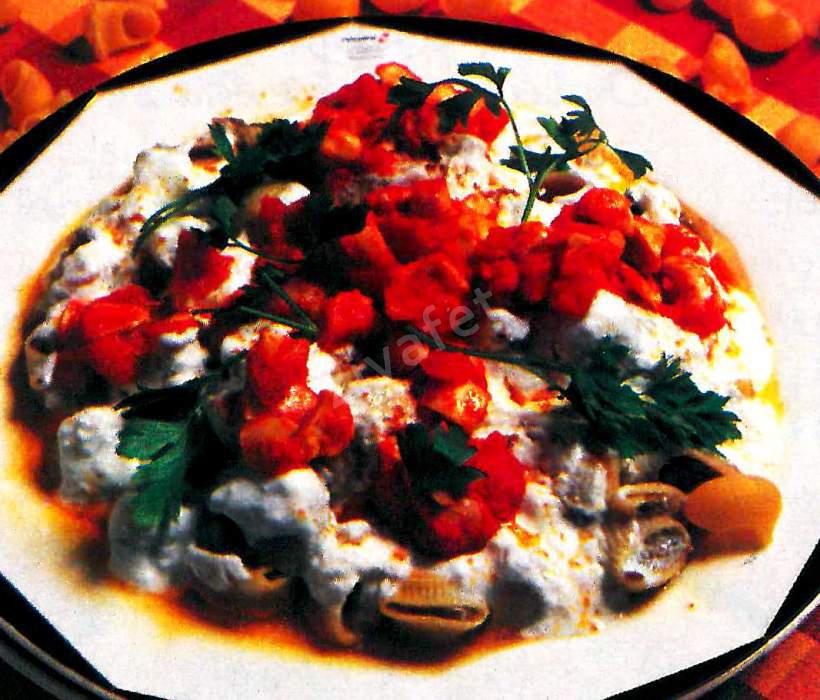 Mantar Soslu Mercimekli Mantı