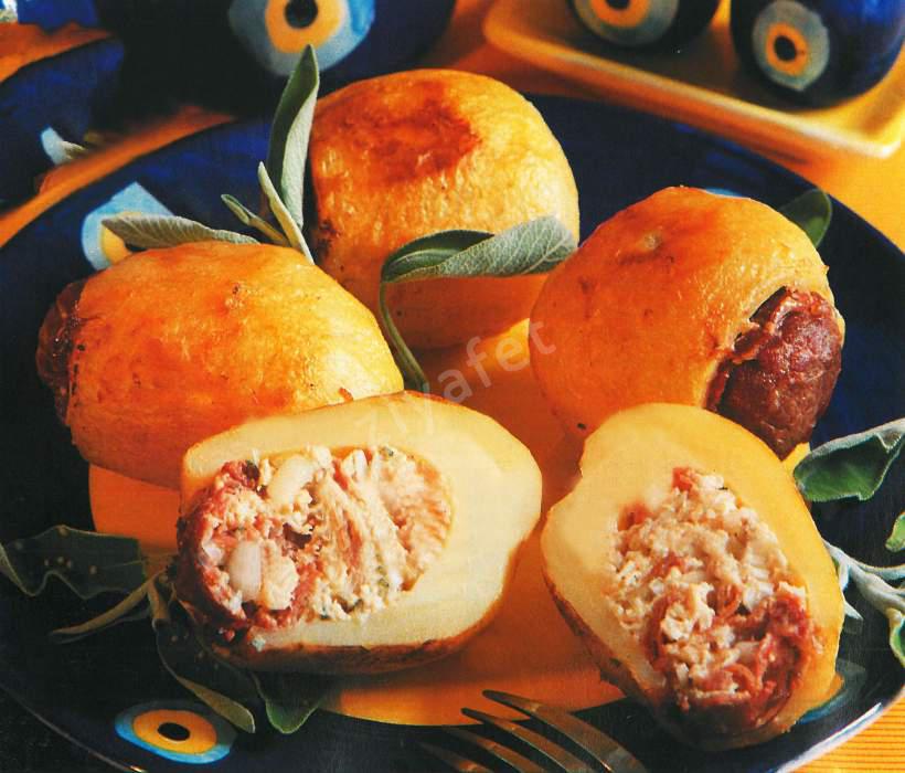 Pastırmalı ve Tavuklu Patates Dolması