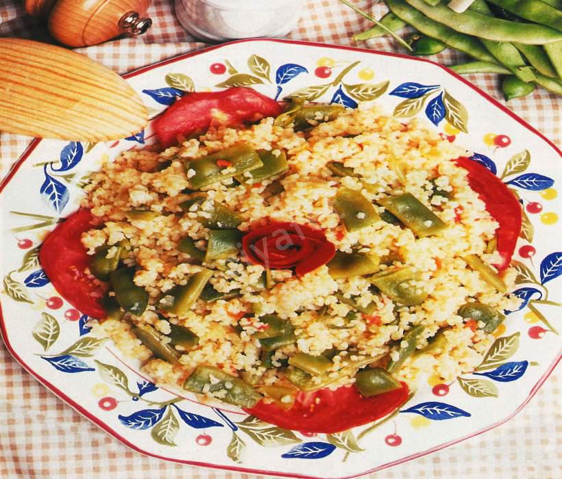 Taze Fasulyeli Bulgur Pilavı