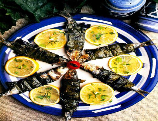 Asma Yaprağında Sardalya Izgara