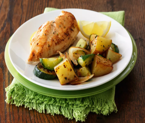 Otlu Fırında Tavuk Göğsü