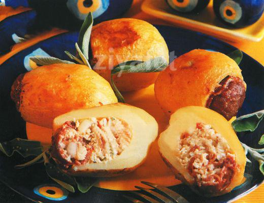 Pastırmalı ve Tavuklu Patates Dolması